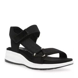 Anne Klein Grazie Black Textile Comfort Sandal Size 7M